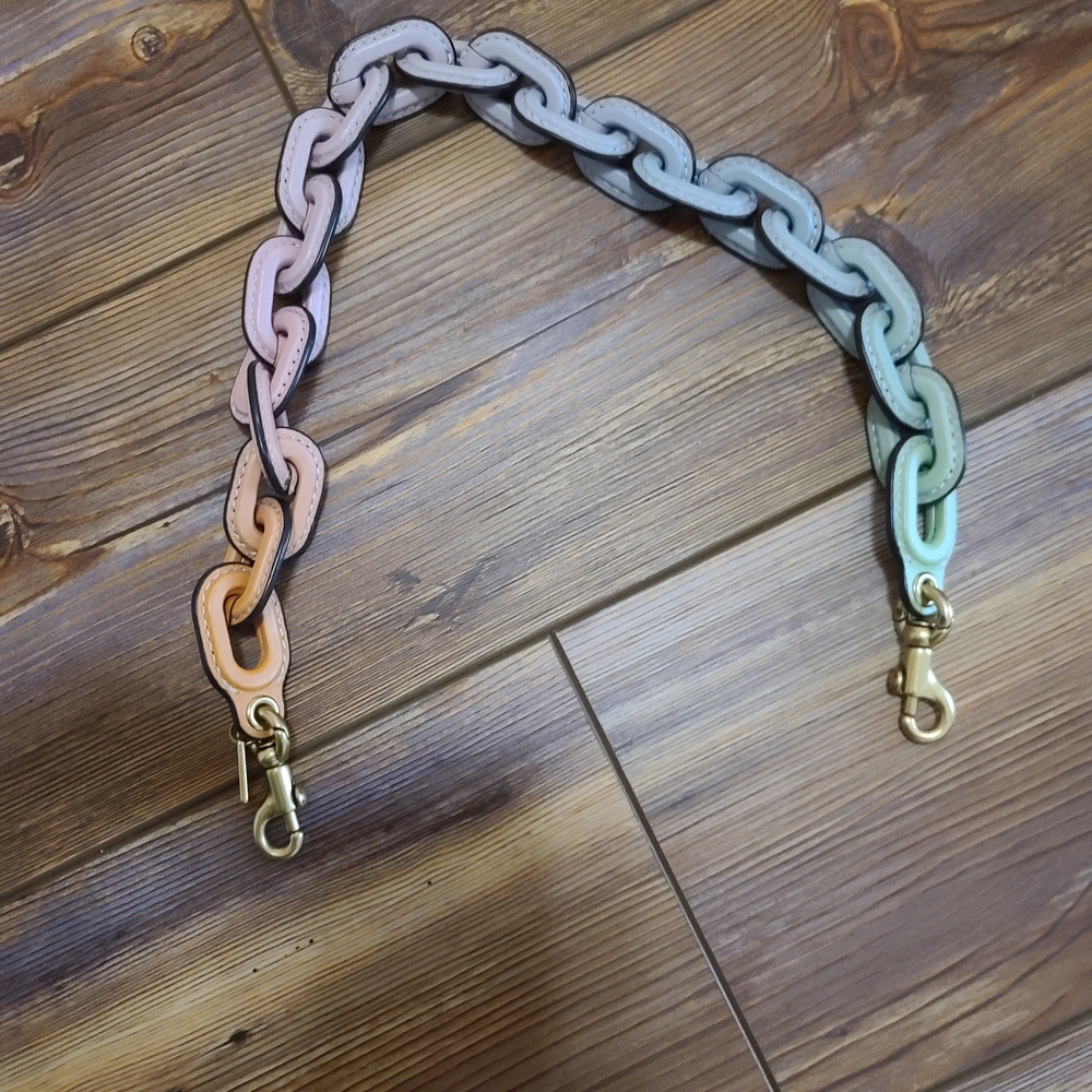 COACH Multicolor Chain Strap with Gold Clasps